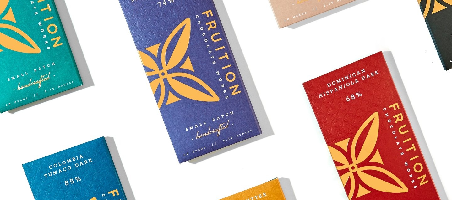 Fine chocolate bars from Fruition Chocolate Works